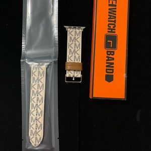 Tan MK Logo Watch Band